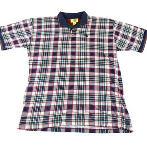Duck Head Plaid Polo Shirt Preppy Vintage Cotton‎ Classic Golf L